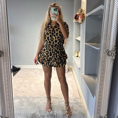 GWP Angel Leopard Print Frill Co-Ord