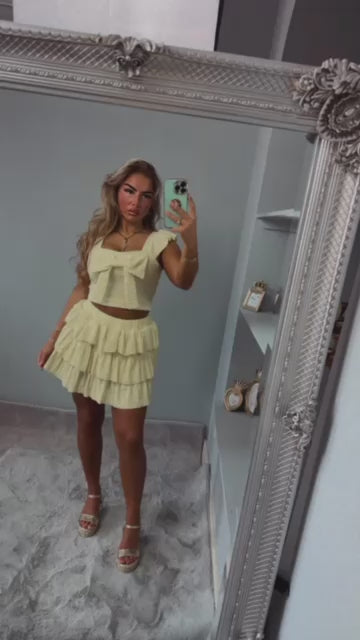 Kelsey Women’s Ruffled Skirt Outfit Top Set